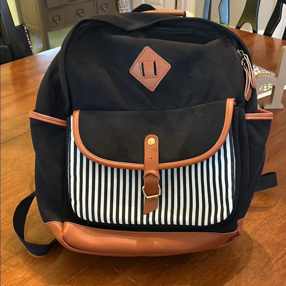 Stylish Black and Tan Backpack